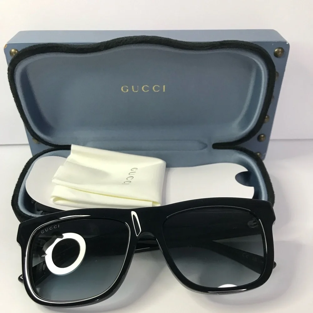 New Authentic Gucci Unisex GG0158SN 001 54mm Sunglasses